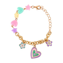 Load image into Gallery viewer, Floral Heart Charm Necklace & Bracelet Jewellery Set