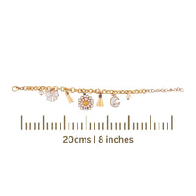 Load image into Gallery viewer, Floral Charm Tassel Chain Bracelet