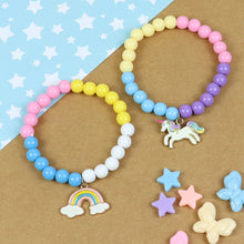Load image into Gallery viewer, Unicorn Rainbow Charms Set of 2 Beaded Bracelets