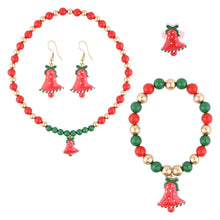 Load image into Gallery viewer, Christmas Bell Necklace Bracelet Earrings Finger Ring Jewellery Set