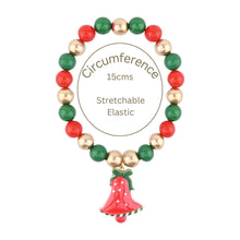 Load image into Gallery viewer, Christmas Bell Necklace Bracelet Earrings Finger Ring Jewellery Set