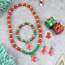 Load image into Gallery viewer, Christmas Bell Necklace Bracelet Earrings Finger Ring Jewellery Set