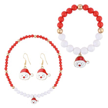 Load image into Gallery viewer, Christmas Santa Claus Necklace Bracelet Earrings Jewellery Set