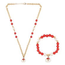 Load image into Gallery viewer, Christmas Santa Claus Necklace Beaded Bracelet Jewellery Set