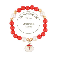 Load image into Gallery viewer, Christmas Santa Claus Necklace Beaded Bracelet Jewellery Set