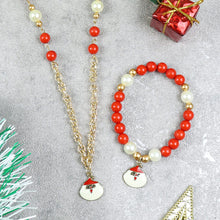 Load image into Gallery viewer, Christmas Santa Claus Necklace Beaded Bracelet Jewellery Set