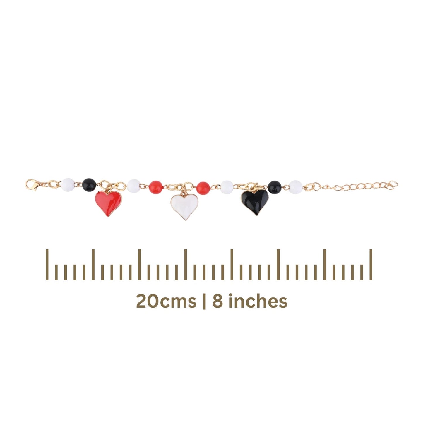 Christmas Heart Charms Chain Bracelet