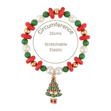 Load image into Gallery viewer, Christmas Charms Set of 2 Beaded Bracelets