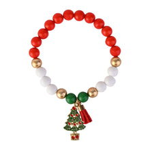 Load image into Gallery viewer, Christmas Tree Charm Beaded Bracelet