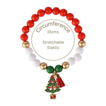 Load image into Gallery viewer, Christmas Tree Charm Beaded Bracelet