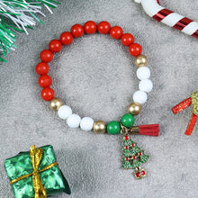 Load image into Gallery viewer, Christmas Tree Charm Beaded Bracelet