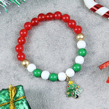 Load image into Gallery viewer, Christmas Tree Charm Beaded Bracelet