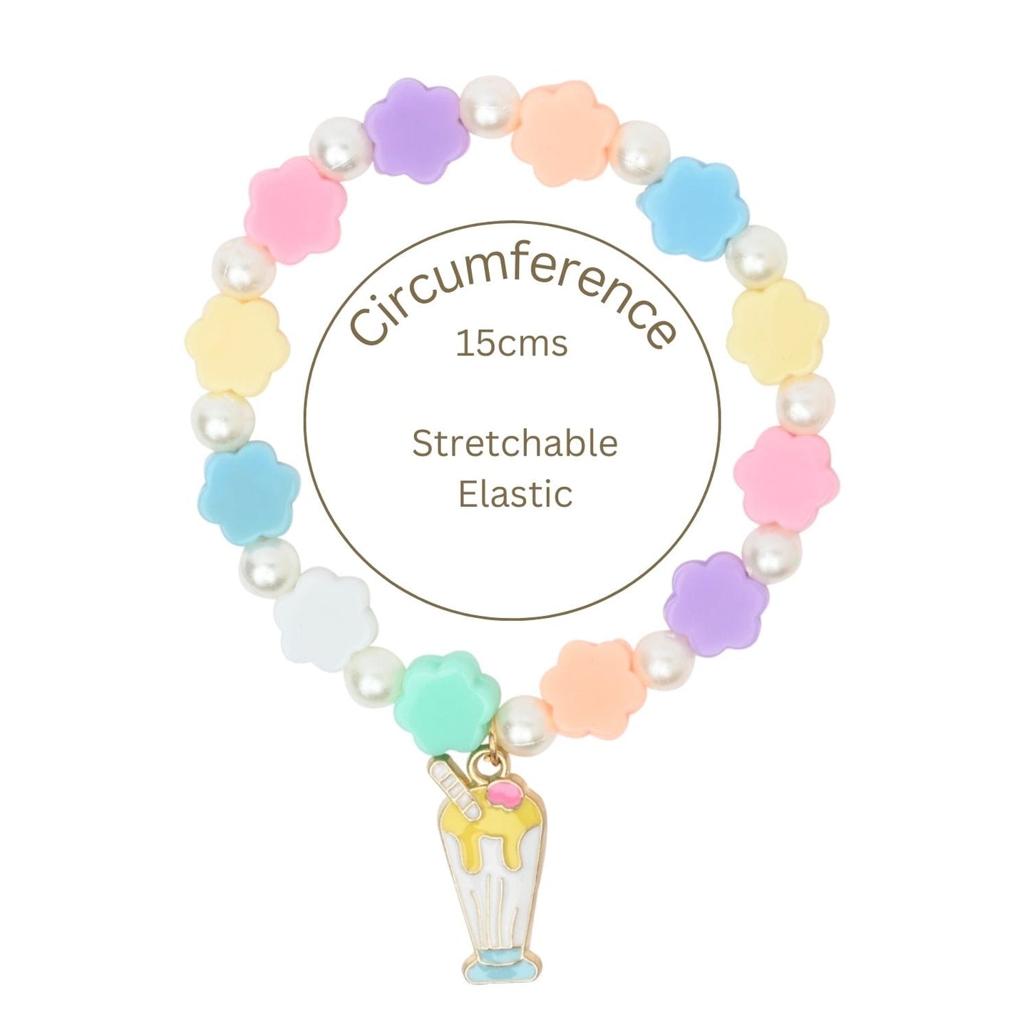 Ice-Cream Donut Charms Set of 2 Beaded Bracelets