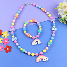 Load image into Gallery viewer, Rainbow Charm Necklace Bracelet Set