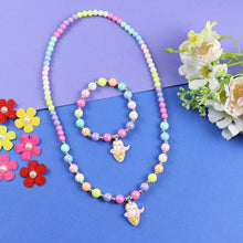 Load image into Gallery viewer, Unicorn Ice-Cream Charm Necklace Bracelet Set
