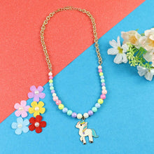 Load image into Gallery viewer, Unicorn Charm Beaded Chain Necklace – Cute & Trendy Jewellery for Girls | Asthetika India