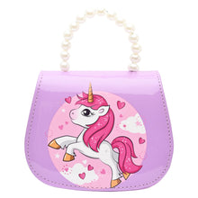 Load image into Gallery viewer, Unicorn Sling Bag Beaded Handle - Purple