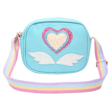 Load image into Gallery viewer, Glitter Heart Sling Bag - Blue