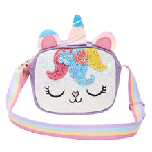 Load image into Gallery viewer, Unicorn Glitter Sling Bag - Purple