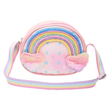Load image into Gallery viewer, Rainbow Hearts Glitter Sequin Sling Bag - Light Pink