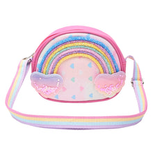 Load image into Gallery viewer, Rainbow Hearts Glitter Sequin Sling Bag - Pink