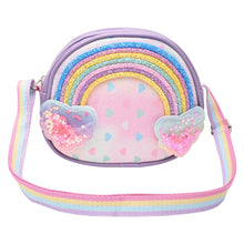 Load image into Gallery viewer, Rainbow Hearts Glitter Sequin Sling Bag - Purple