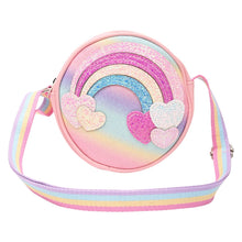 Load image into Gallery viewer, Rainbow Hearts Glitter Sling Bag - Light Pink