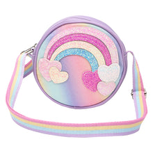 Load image into Gallery viewer, Rainbow Hearts Glitter Sling Bag - Purple