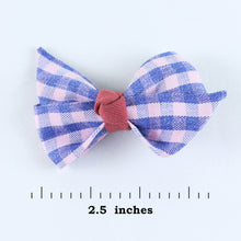 Load image into Gallery viewer, Fabric Bow Hair Clips - Set of 2 - Pink Green