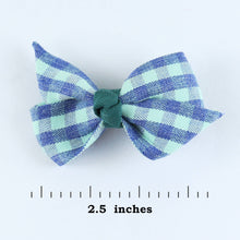 Load image into Gallery viewer, Fabric Bow Hair Clips - Set of 2 - Pink Green