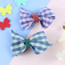 Load image into Gallery viewer, Fabric Bow Hair Clips - Set of 2 - Pink Green