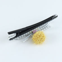 Load image into Gallery viewer, Pom Pom Hair Clips - Set of 2 - Yellow