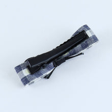 Load image into Gallery viewer, Chequered Fabric Bow Hair Clips - Set of 4 - Black Pink