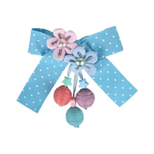 Load image into Gallery viewer, Floral Polka Dot Hair Clip - Blue
