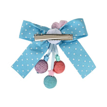 Load image into Gallery viewer, Floral Polka Dot Hair Clip - Blue
