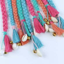 Load image into Gallery viewer, Sea Shell Beads Braided Hair Tie MultiColour