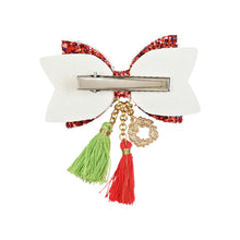 Load image into Gallery viewer, Christmas Charms Tassels Glitter Hair Clip Red::White