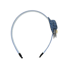 Load image into Gallery viewer, Denim Cap Bow Hair Band - Blue