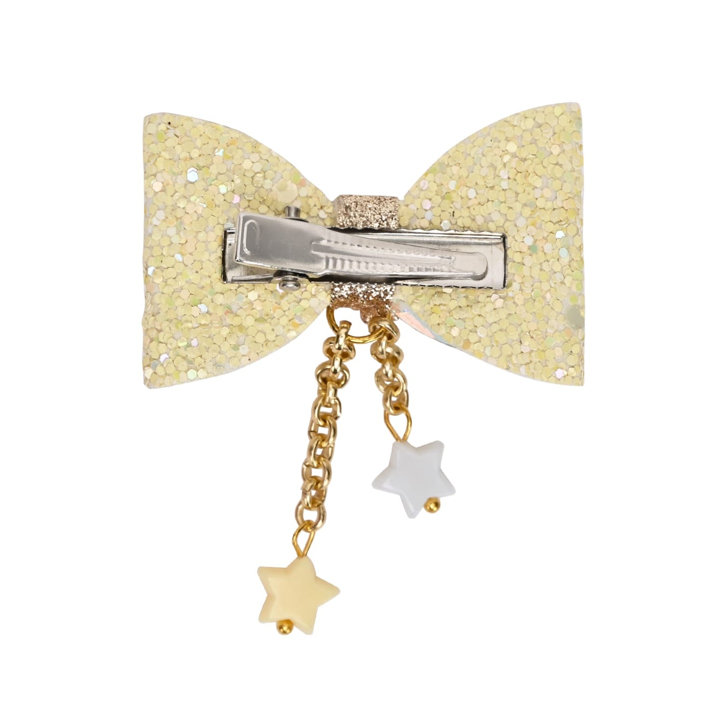 Glitter Bows Floral Charms Hair Clip - Set of 2
