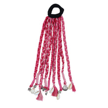 Load image into Gallery viewer, Boho Style Braided Hair Tie Silver Charms