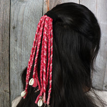 Load image into Gallery viewer, Boho Style Braided Hair Tie Silver Charms