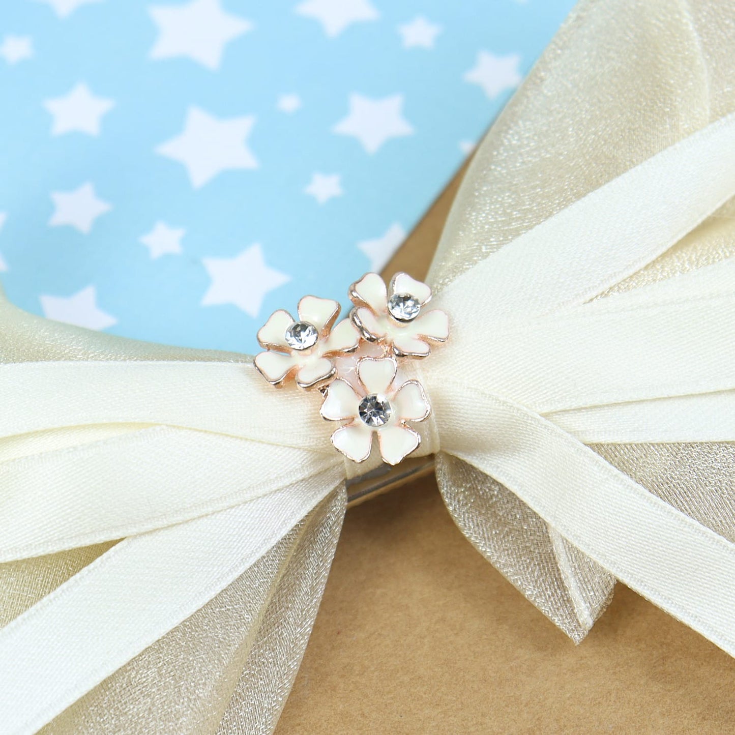 Floral Charm Bow Hair Clip
