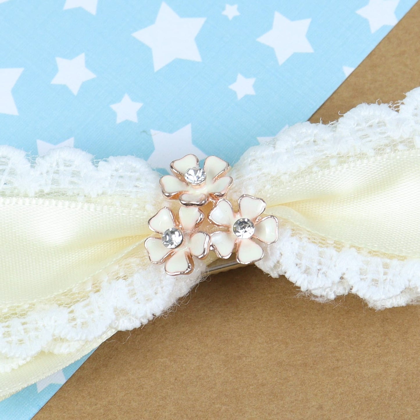 Floral Charm Bow Hair Clip