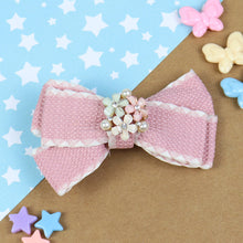 Load image into Gallery viewer, Floral Charm Bow Hair Clip
