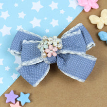 Load image into Gallery viewer, Floral Charm Bow Hair Clip