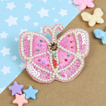 Load image into Gallery viewer, Beaded Sequin Butterfly Hair Clip