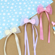 Load image into Gallery viewer, Glitter Bows Set of 3 Hair Clips