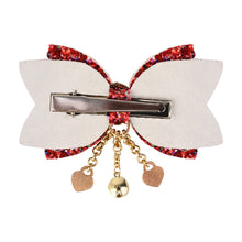 Load image into Gallery viewer, Christmas Charm Santa Claus Glitter Bow Hair Clip
