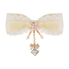 Load image into Gallery viewer, Christmas Floral Charm Bow Hair Clip