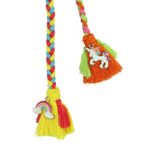 Load image into Gallery viewer, Boho Style Braided Unicorn Rainbow Charm Hair Clip